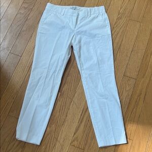 J. Crew Cafe Capri Crisp Cotton White Crop Pants Lightweight Summer Pristine!